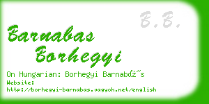 barnabas borhegyi business card